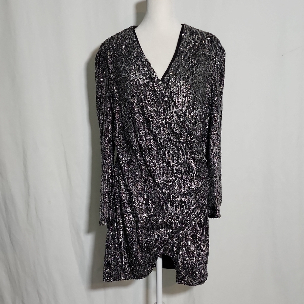 Bardot Glittering Black Mini Dress